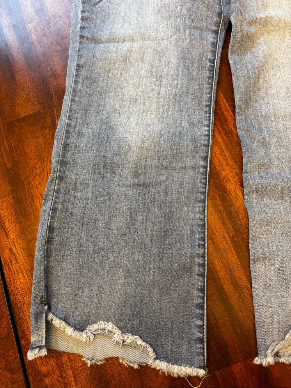 Democracy Light Blue Flare Jeans with Raw Hem size 14 - Picture 2 of 10